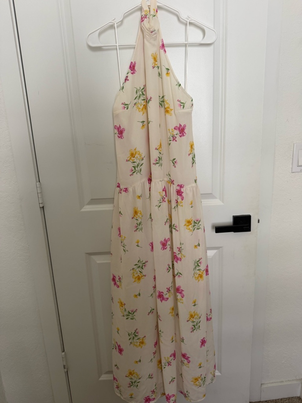 Halter Neck Floral Maxi Dress
